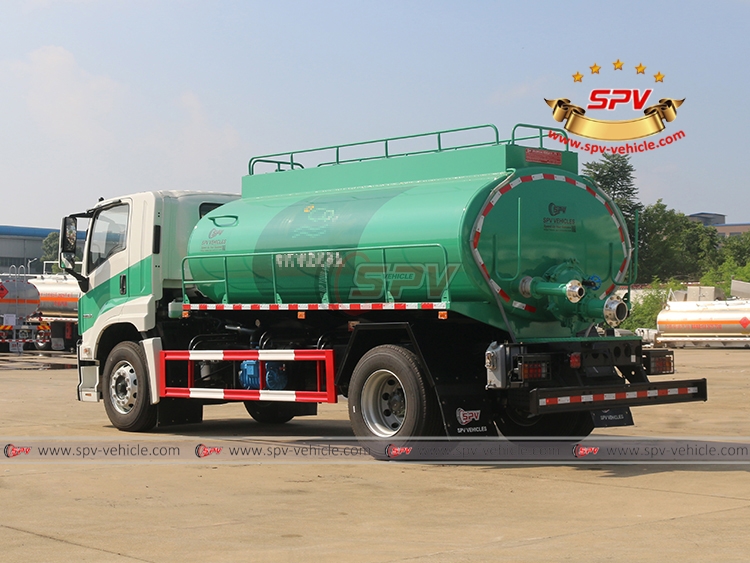 10,000 Litres Fecal Tank Truck ISUZU- Left Back Side View